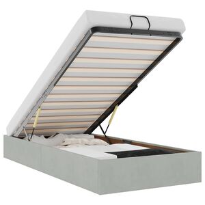 vidaXL Osmansk&yacute; r&aacute;m postele bez matraca svetlosiv&aacute; 90x190 cm zamat