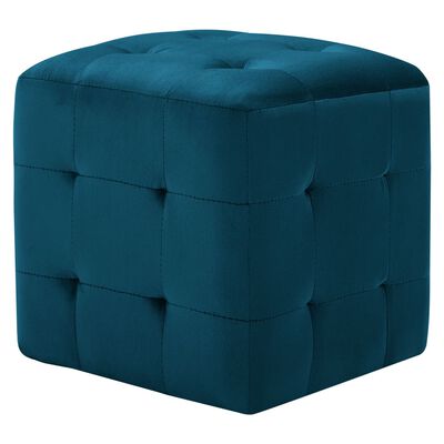 vidaXL Nočné stolíky 2 ks modré 30x30x30 cm zamatová látka