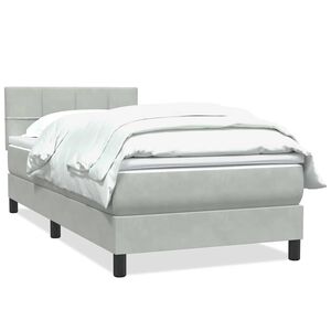 vidaXL Posteľn&yacute; r&aacute;m boxsping s matracom bledosiv&yacute; 80x220 cm zamat