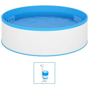 vidaXL Baz&eacute;n so z&aacute;vesn&yacute;m skimmerom a čerpadlom 350x90 cm biely