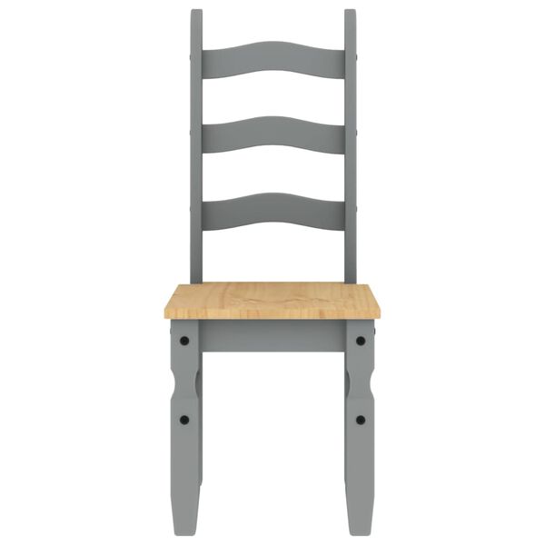 vidaXL Jed&aacute;lensk&eacute; stoličky 2 ks Corona siv&eacute; 42x47x107cm borovic. mas&iacute;v