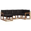 vidaXL Z&aacute;hradn&aacute; s&uacute;prava gaučov s vank&uacute;&scaron;om 6 pcs Pr&iacute;rodn&aacute; a čierna