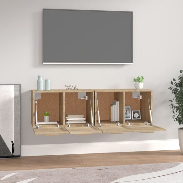 vidaXL N&aacute;stenn&eacute; skrinky 2 ks dub sonoma 60x36,5x35 cm spracovan&eacute; drevo