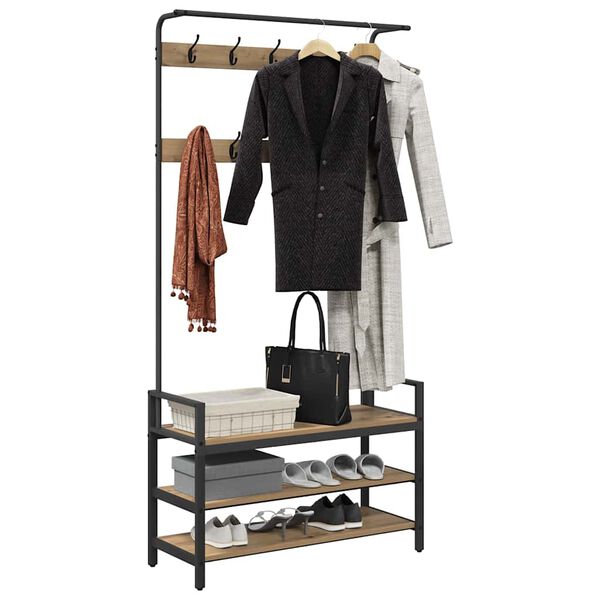 vidaXL Ve&scaron;iak Remeseln&yacute; dub 95 x 34 x 184 cm Kompozitn&eacute; drevo