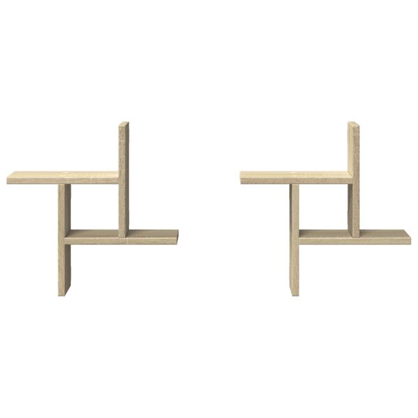 vidaXL Nástenné police 2 ks dub sonoma 38x12x38 cm kompozitné drevo