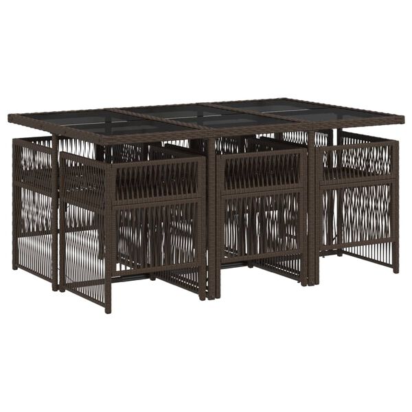 vidaXL 7-dielna z&aacute;hradn&aacute; jed&aacute;lensk&aacute; s&uacute;prava a vank&uacute;&scaron;e hned&aacute; polyratan