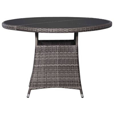 vidaXL Záhradný stôl sivý 110x74 cm polyratanový