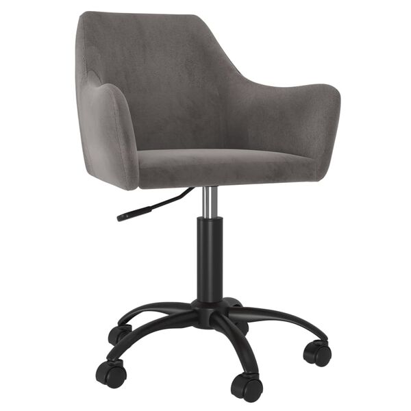 vidaXL Otočn&eacute; jed&aacute;lensk&eacute; stoličky 6 ks tmavo&scaron;ed&eacute; zamat