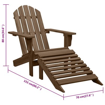 vidaXL Záhradná stolička s taburetkou hnedá drevená