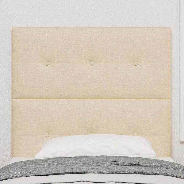 vidaXL LED čelo postele so svetlami LED diódy Krémová 100 cm látka