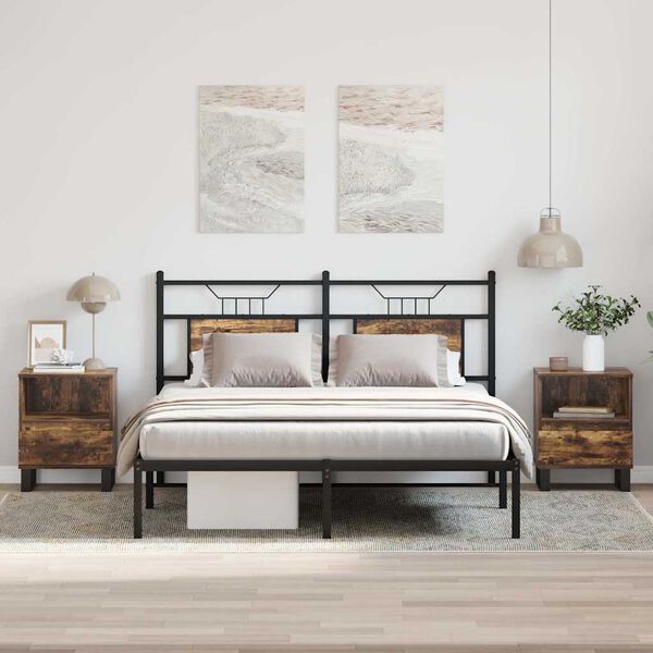 vidaXL Nočné stolíky 2 ks dymový dub 40x35x50 cm kompozitné drevo