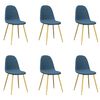 vidaXL Jedálenské stoličky 6 ks, modré, zamat