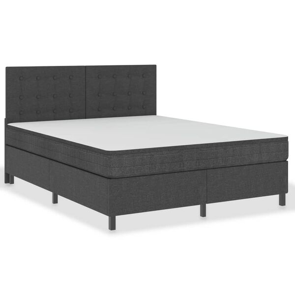 vidaXL Posteľ boxspring tmavo&scaron;ed&aacute; l&aacute;tkov&aacute; 160x200 cm