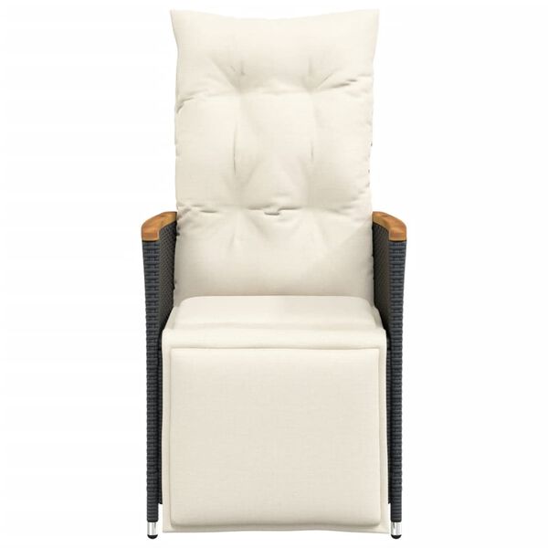 vidaXL Sklápacie záhradné stoličky 2 ks s vankúšmi čierne polyratan