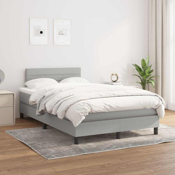vidaXL Boxspring posteľ s matracom bledosiv&aacute; 120x190 cm l&aacute;tka