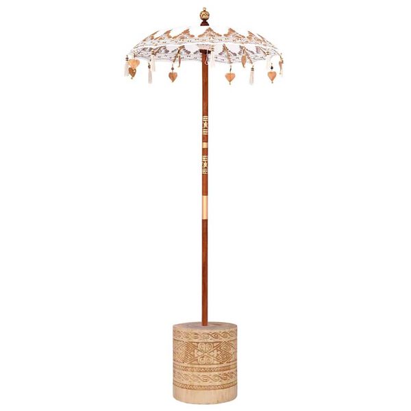 vidaXL Balijsk&yacute; slnečn&iacute;k 260 Kr&eacute;mov&aacute; 95-100 cm Bavlna a mas&iacute;vne drevo