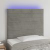 vidaXL Čelo postele s LED bledosiv&eacute; 80x5x118/128 cm zamat