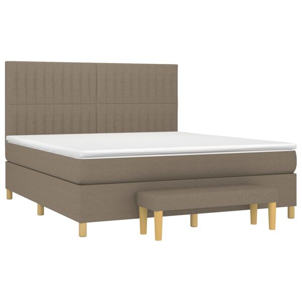 vidaXL Posteľn&yacute; r&aacute;m boxspring s matracom sivohned 180x200 cm l&aacute;tka