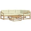vidaXL Z&aacute;hradn&aacute; s&uacute;prava gaučov 5 pcs Biela a kr&eacute;mov&aacute; 79 x 79 x 37 cm