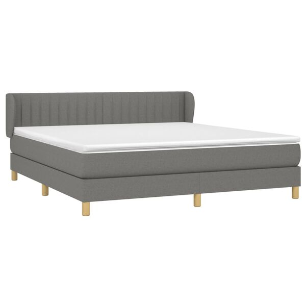vidaXL Boxspring posteľ s matracom tmavosiv&aacute; 180x200 cm l&aacute;tka
