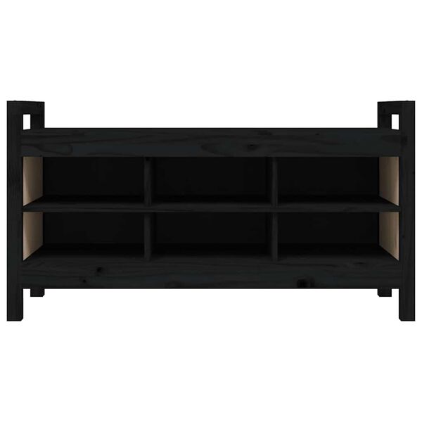 vidaXL Lavica do predsiene čierna 110x40x60 cm mas&iacute;vna borovica