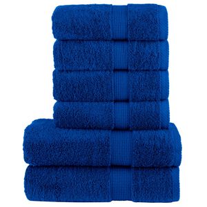 vidaXL 6-dielna pr&eacute;miov&aacute; sada uter&aacute;kov SOLUND modr&aacute; 600 g/m&sup2;