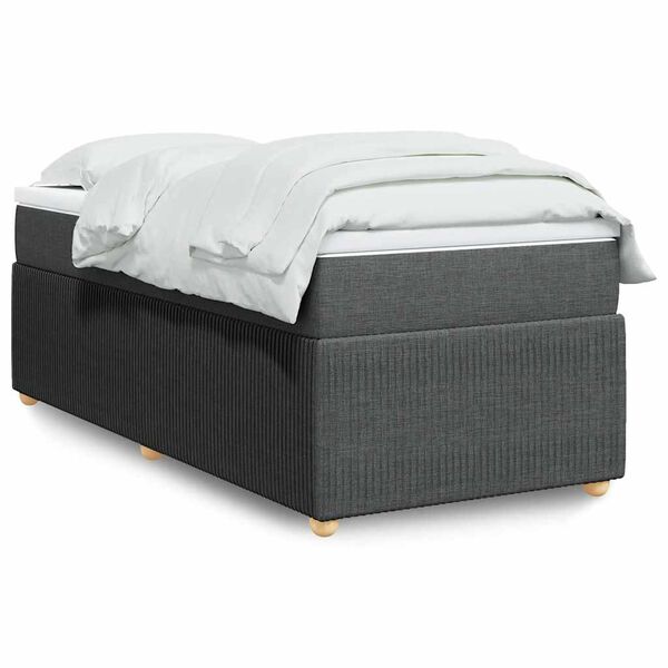 vidaXL Boxspring posteľ s matracom tmavosivá 90x190 cm látka