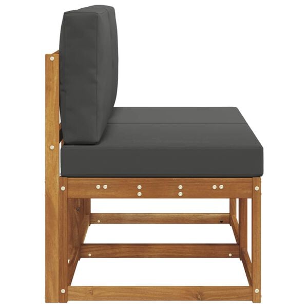 vidaXL 2 Kus Z&aacute;hradn&aacute; stredn&aacute; sedačka Pevn&eacute; ak&aacute;ciov&eacute; drevo