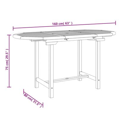 vidaXL Predlžovací záhradný stôl 110-160x80x75 cm masívny teak
