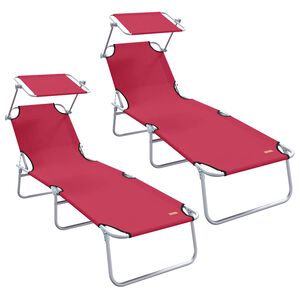 vidaXL Leh&aacute;tko 2 ks Polyester Červen&aacute;