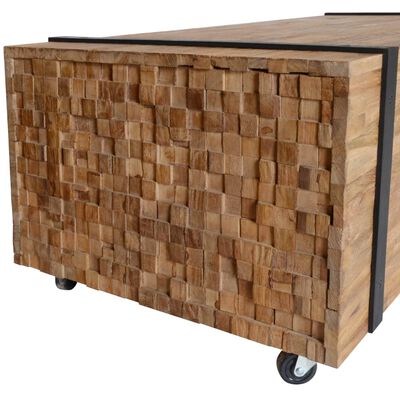 vidaXL Konferenčný stolík, teakové drevo, 110x45x35 cm