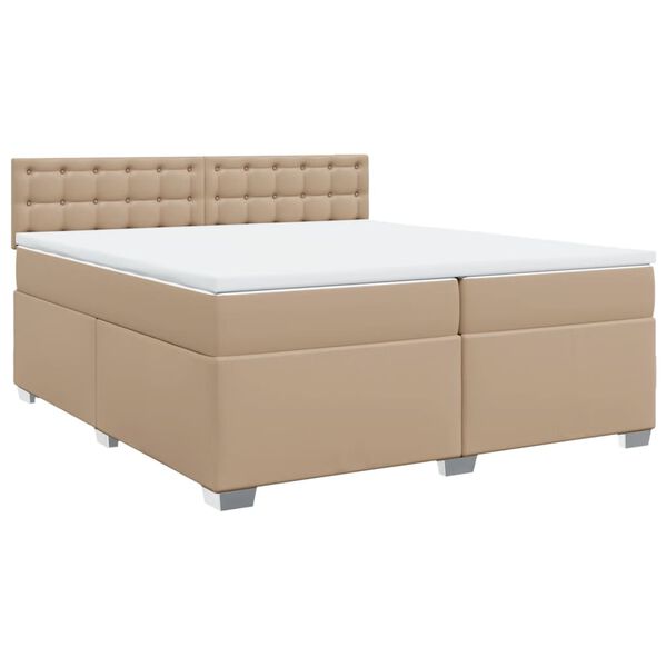 vidaXL Boxspring posteľ s matracom kapuč&iacute;nov&aacute; 200x200 cm umel&aacute; koža