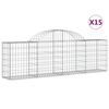vidaXL Obl&uacute;kov&yacute; gabionov&yacute; k&ocirc;&scaron; 15 ks 200x30x60/80 cm pozinkovan&eacute; železo