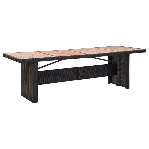 vidaXL 11-dielna vonkajšia jedálenská súprava čierna polyratan akácia