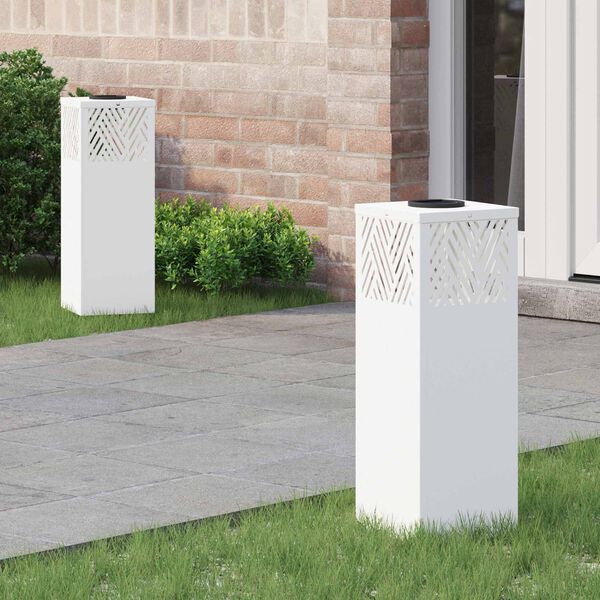 vidaXL Sol&aacute;rne LED svetlo na chodn&iacute;k Rybia kosť 2 pcs Biela