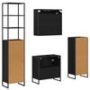 vidaXL Sada k&uacute;peľňov&eacute;ho n&aacute;bytku s poličkou Čierny dub Kompozitn&eacute; drevo