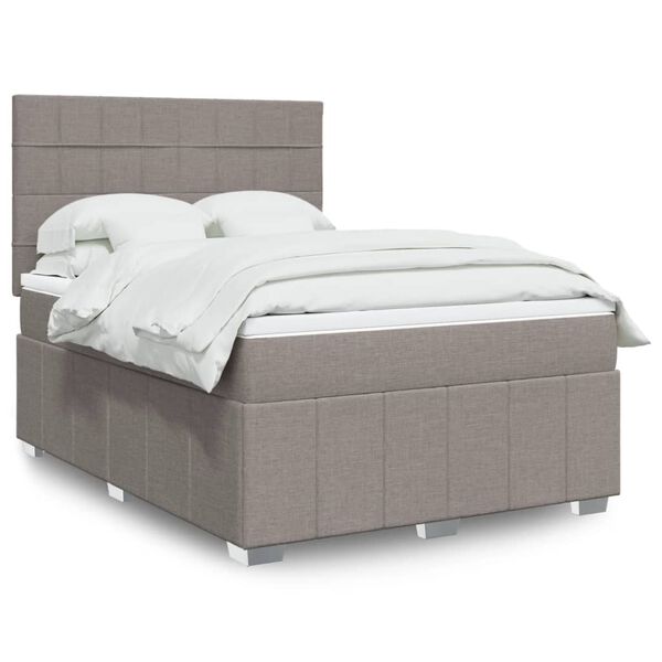 vidaXL Posteľn&yacute; r&aacute;m boxspring s matracom sivohned 140x200 cm l&aacute;tka