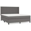 vidaXL Boxspring posteľ s matracom siv&aacute; 160x200 cm umel&aacute; koža