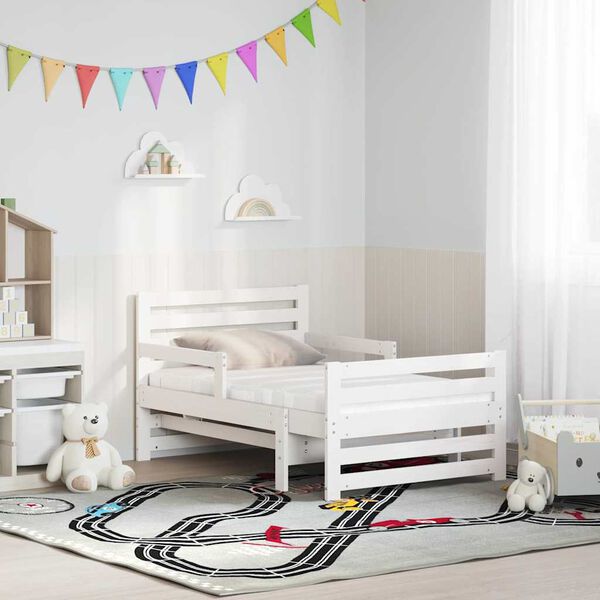 vidaXL R&aacute;m postele Biela 80 x 200 cm Mas&iacute;vne borovicov&eacute; drevo