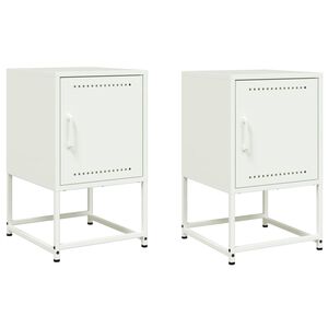 vidaXL Nočn&eacute; stol&iacute;ky 2 ks biele 36x39x60,5 cm oceľ