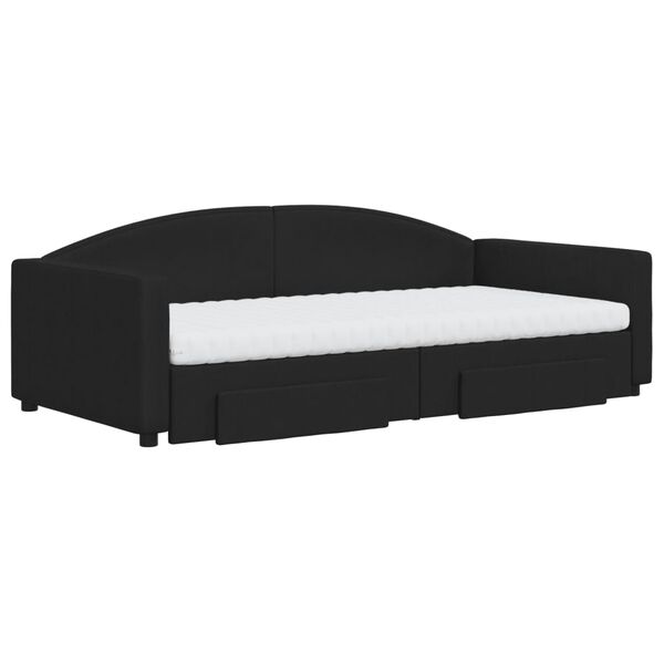 vidaXL Rozkladacia denn&aacute; posteľ so z&aacute;suvkami čierna 100x200 cm l&aacute;tka