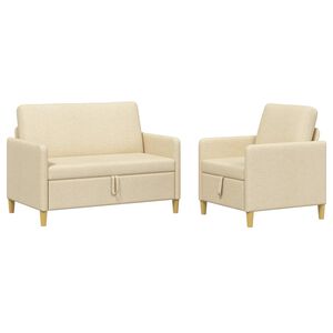 vidaXL S&uacute;prava pohovky s &uacute;ložn&yacute;m priestorom 2 ks Kr&eacute;mov&aacute; Polyester