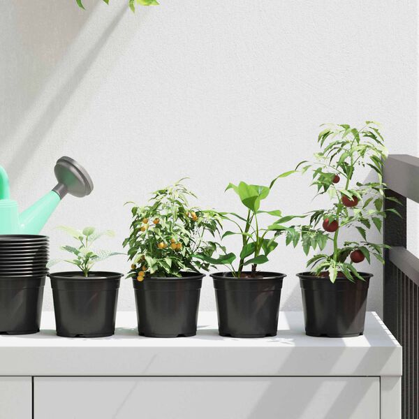 vidaXL Kvetinov&yacute; kvetin&aacute;č 100 pcs Čierna &Oslash; 15 x 12.5 cm Plast