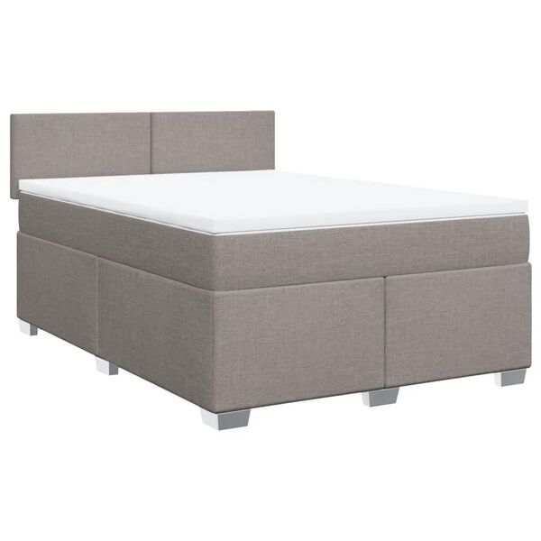 vidaXL Posteľn&yacute; r&aacute;m boxspring s matracom sivohned 160x200 cm l&aacute;tka