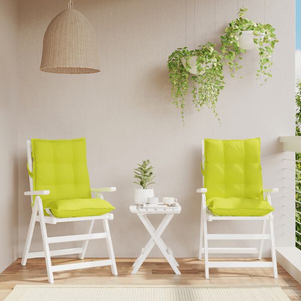 vidaXL Podložky na stoličky n&iacute;zke operadlo 2 ks bledozelen&eacute; l&aacute;tka