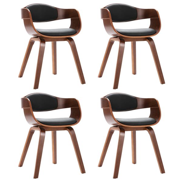 vidaXL Jedálenské stoličky 4 ks ohýbané drevo a umelá koža