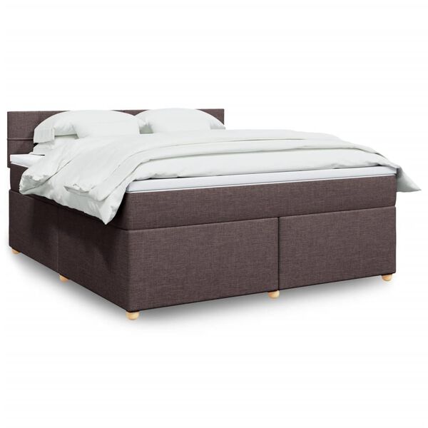 vidaXL Boxspring posteľ s matracom tmavohned&aacute; 180x200 cm l&aacute;tka