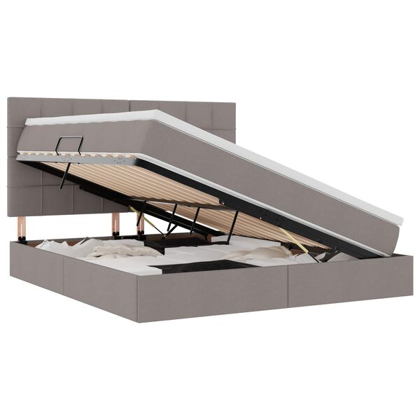 vidaXL Postel s &uacute;ložn&yacute;m prostorem a matrac&iacute; Sivohned&aacute; 160 x 200 cm