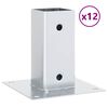 vidaXL Podnože stĺpikov &scaron;tvorcov&eacute; 12 ks Strieborn&aacute; 71x71 mm