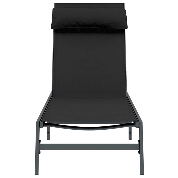 vidaXL Ležadlo 1-osoba Čierna 197 x 54 x 86 cm Oceľ a textilén